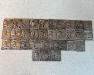 1940s stamp series. Reproduced in 1975 in .999 silver.