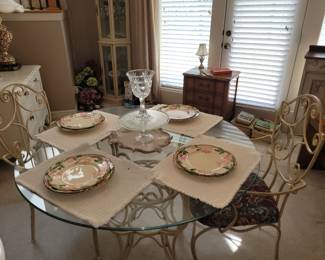 Glass top table set