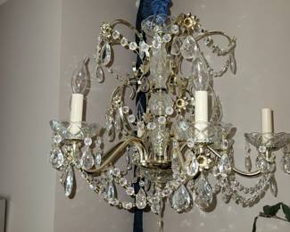 Several hanging chandeliers