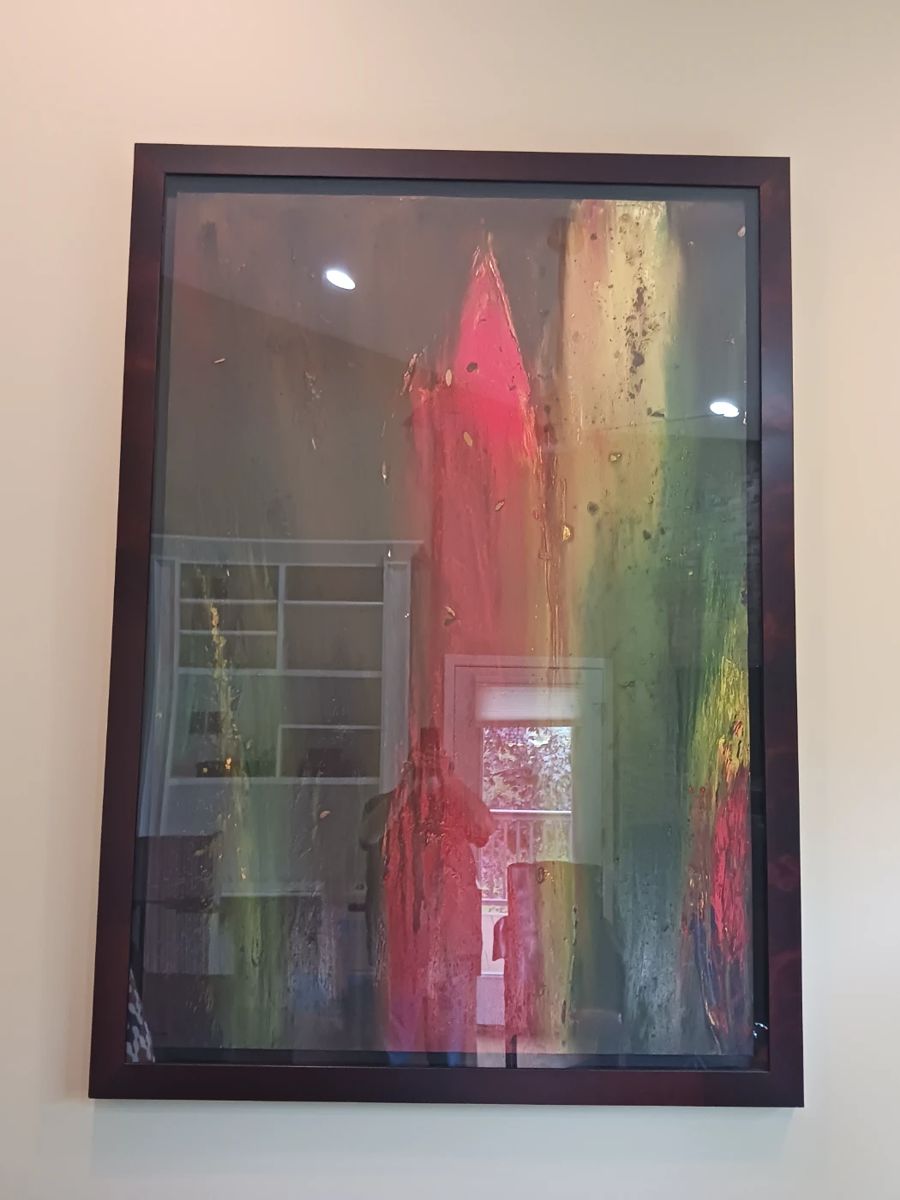 Large Original Jamali framed oil painting. Jamali Fine Art is a renowned art gallery located in Winter Park, FL, showcasing the extraordinary works of the American artist Jamali. With a flagship gallery in Winter Park, visitors can immerse themselves in the mystical and captivating world of Jamali's art, which is known for its profound spiritual themes and unique style. The eldest son of a prominent family living in the foothills of the Himalayas, Jamali experienced the horrors of war through the Indian Partition, which led him to pursue creating art in the service of peace on a prolific scale, producing more than thirty thousand original artworks to date. See more works by this artist at www.jamali.com