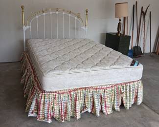 Queen size brass and iron bed