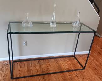 Glass top Furniture table with a metal frame
