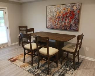 Dining table with six chairs