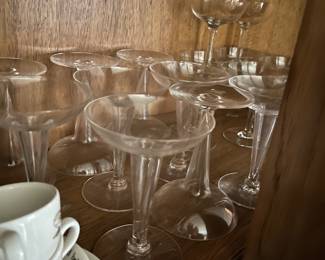 Sets of coupe champagne stemware