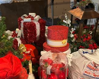 bins and bins and bins of Christmas decor