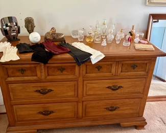 Antique Pecan Wood Dresser