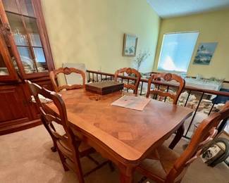 Gorgeous English Cherrywood Dining Table, 7 Chairs