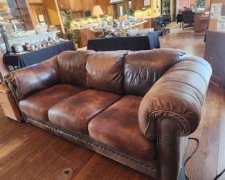 Sturdy leather sofa