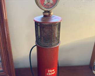 Vintage Fire Chief Gasoline Pump Clock And Bank
