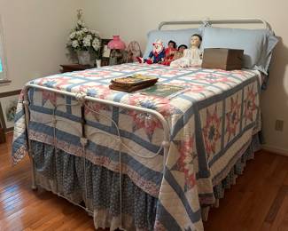 Antique iron and brass bed