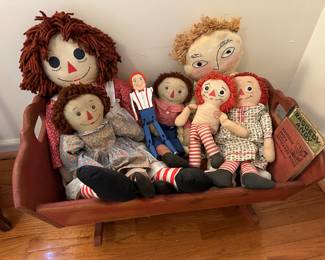 Handmade vintage Raggedy Ann dolls
