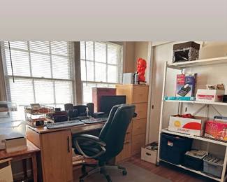 nice computer desk and filing cabinet