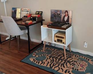 Records, 8 track player and tapes (rug sold)