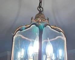 202 - Vintage Brass Chandelier, 25" Tall You are buying a used as-is electric/electronic item. We do not guarantee all components are present, and if it is not expressly stated, it is untested.
