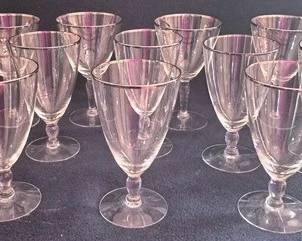238 - 14 Silver Rim Stemware, 2 Sizes Water Goblets & Iced Teas

