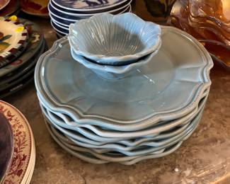8 “Aqua Vine” plates from JC Pennys