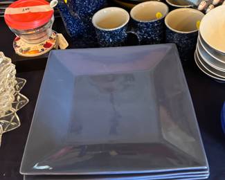 Slate blue square plates