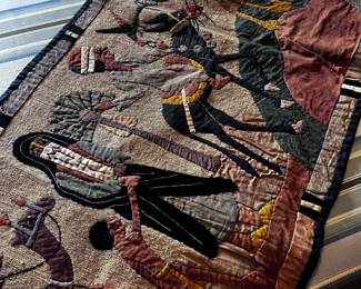 ~1930s Egyptian Khayamiya, a traditional, decorative appliqué textile art form. 
