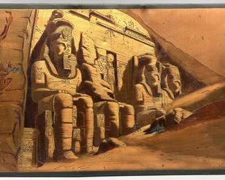 Copper Edge Egyptian Wall Art is 22.5x14.5"