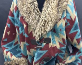 Midnight Velvet Southwestern Design Coat, Size 1X