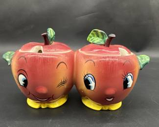 1950 Anthropomorphic Apple Condiment Set
