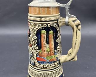 Musical Beer Stein w Pewter Lid Plays Hofbrauhaus