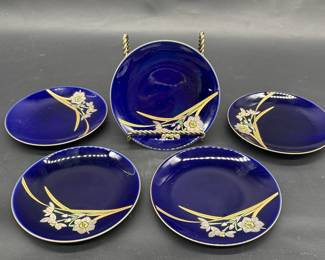 (5) Cobalt Blue Karrarcha 5in Diameter Plates