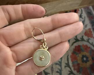 14K Green Jade earrings