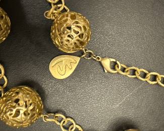 Monet vintage filigree bead necklace