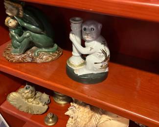 Vintage Wong Lee WL 1896 monkey candle holder