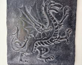slate coaster featuring a Welsh Dragon design