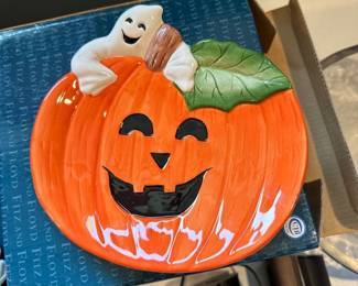Fitz & Floyd Halloween pumkin plates