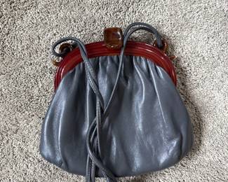 Ande Brown Leather Purse - 1970s