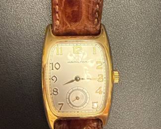 Hamilton Boulton 6264 Quartz Gold Leather Band Registered Edition