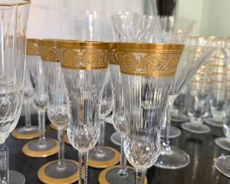 St Louis Thistle Champagne flutes