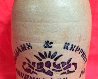 WILLIAMS & REPPERT STONEWARE POTTERY CROCK GREENSBORO PA