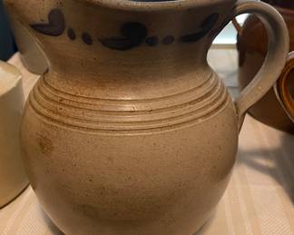 Cobalt Decorated Ben Owen Master Potter Pitcher (Edge Chip)