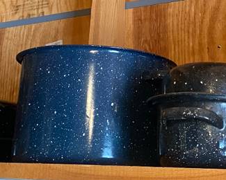 Assorted Enamelware Roasters and Canners