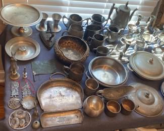 Lots of Old Pewter Items
