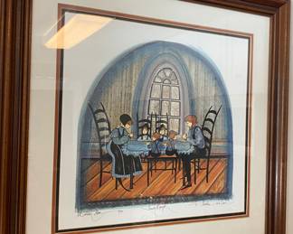 P. Buckley Moss Signed and Numbered "Family Prayer"
