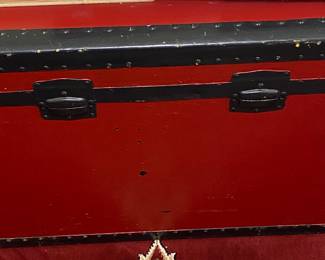 Red and Black Paint Decorated Trunk