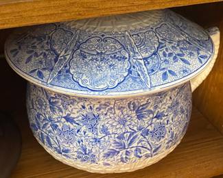 Antique Blue and White Chamber Pot