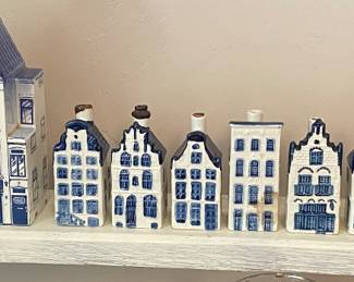 Blue Delft Figural Liquor Decanters
