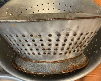 Old Enamelware Colander