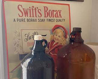 Clorox Bottles/Swift's Borax Sign
