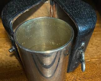 Old German Shot Cup in Leather Case