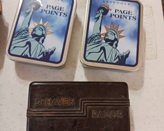 Vintage shaving equipment and levenger fountain pen cartridges