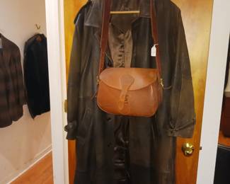 Men's full length leather and jacket Raiders of the Lost Ark Style