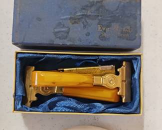 Vintage Bakelite shaving equipment razor