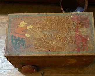 Precious antique toy box, on wheels